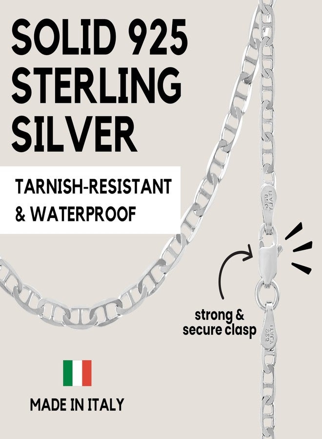 KISPER Silver Chain for Men Women - 925 Sterling Silver Italian Figaro Mariner Curb Chain Necklace for Men - Made in Italy - Image 5